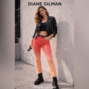 Size 6 • Diane Gilman Pink Ombre Skinny Jeans – NWT Gradient Denim